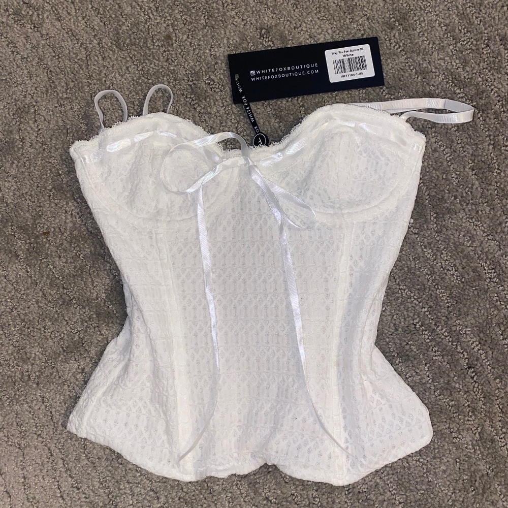 White Fox Boho White Boned Corset